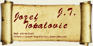 Jožef Topalović vizit kartica